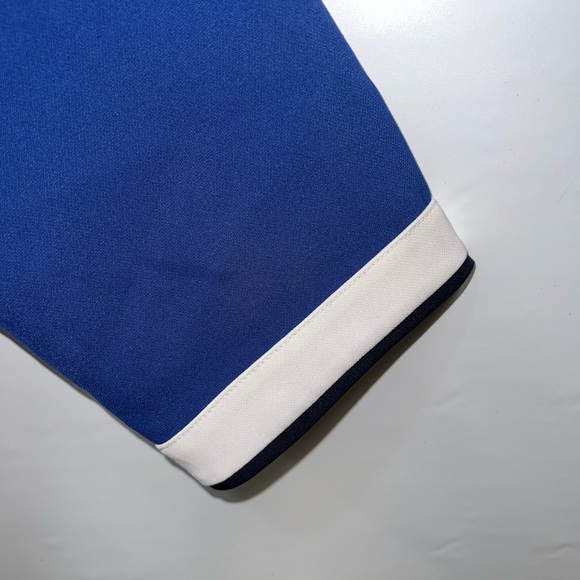 Ann Taylor Dress Womens Size Medium Blue Black Polyester V-Neck Classic - Picture 9 of 15